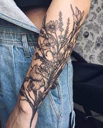 1 732 Likes 9 Comments Yaana Gyach Tattoo Artist Yg Tattooing On Instagram Sunflower Lavender Rose Daffodil Tattoos Bouquet Tattoo Forearm Tattoos
