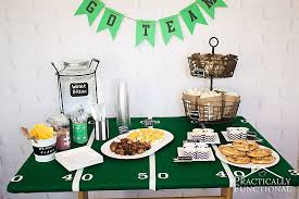 65 pieces soccer party decoration football theme birthday decorations include soccer field background backdrop soccer foil balloon football spot balloon latex balloons for birthday soccer theme party. Football Party Ideas Food Decorations More Practically Functional