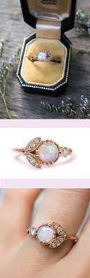 Opal And Vintage Diamond Lunaria Ring Wedding Rings Vintage Engagement Rings Opal Unique Opal