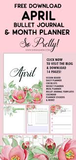 April Bullet Journal And Planner Over 14 Free Pretty Pages April Bullet Journal Bullet Journal Free Planner