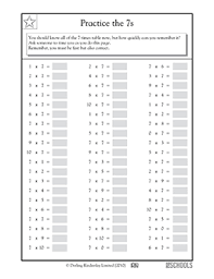 multiples of 7 drills 3rd grade 4th grade math worksheet greatschools