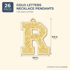 Combining these letters is how the words necessary for communication the alphabet in english is one of the fundamental points to start learning english. 26 Pack Alphabet Letter Pendants Necklace Charms A To Z Gold 0 8 X 0 6 Inches Overstock 31109640