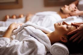 happy young beautiful couple enjoying head massage at the spa - Grow your  service business and get more bookings - SimplyBook.me
