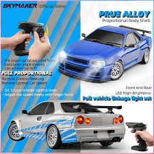 RC Drift Car Skymaker LD RC LD1899 GTR R34 118 Alloy 2.4GHz RWD Road  Gyroscope Racing Radio Control