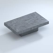 Una ivory 43'' wide concrete rectangular coffee table. 3d Model Blok Concrete Rectangle Outdoor Coffee Table