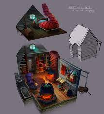 Artstation Witches Hut Barbora Kovacova Witch Room Witch Design Witch
