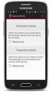 Choose an option, in this case, temporary unlock. T Mobile Releases Sim Unlock App Onto Google Play Only Compatible With One Phone At The Moment Phandroid
