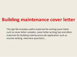 Building Maintenance Supervisor Cover Letter
