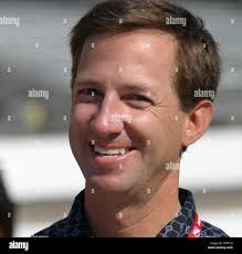 NASCAR driver John Andretti in his garage during auto racing practice at  Daytona International Speedway in Daytona Beach, Fla., Saturday, Feb. 13,  2010.(AP Photo/John Raoux Stock Photo