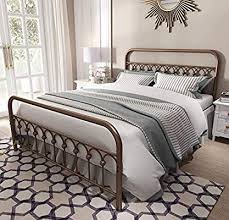 Buy top selling products like baxton studio andreas full tufted upholstered bed frame in grey and regal linen velvet full upholstered bed in beige grey. Amazon Com Vintage Sturdy Queen Size Metal Bed Frame With Headboard And Footboard Basic Bed Bed Frame And Headboard Full Size Metal Bed Frame Basic Bed Frame