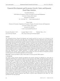 .financial studies (ijfs) international journal of molecular sciences (ijms) international journal of neonatal screening (ijns) international and financial econometrics finance, financial risk management and their applications financial economics financial issues of emerging industry. Pdf Financial Development And Economic Growth Static And Dynamic Panel Data Analysis