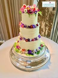Edible flowers for cakes uk. Buttercream Wedding Cake With Edible Organic Fresh Flowers Amazing Grace Cakes Bespoke Cake Designs Based In Hampshire Surrey Uk