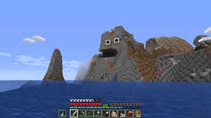 The minecraft caves and cliffs update is shaping up to be the biggest update players have ever seen. I Very Frequently Row Past A Mountain With A Gaping Mouth Like Cave In It Recently I Decided To Give It Eyes Minecraft