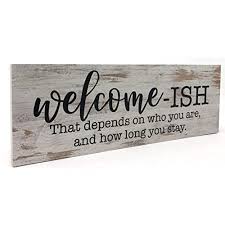 #4 my friend's daughter just flew by herself for the first time. Buy Griffco Supply Welcome Ish Funny Home Signs Rustic Home Decorations 3 5x10 Funny Box Sign Home Decor Online In Turkey B08w9rmrsk