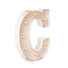 9 9 White Painted Metal Battery Operated Led Lighted Marquee Letter C Light Up Marquee Letters Light Up Signs Marquee Letters