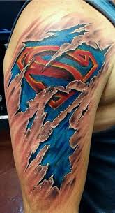 3d Superman Logo Tattoo Half Sleeve Entertainmentmesh The most common superman logo tattoo material is metal. 3d superman logo tattoo half sleeve