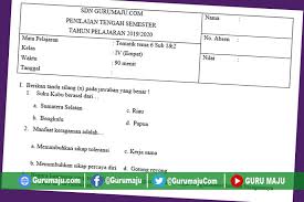 Maybe you would like to learn more about one of these? Soal Uts Pts Kelas 4 Semester 2 K13 Revisi Terbaru Guru Maju