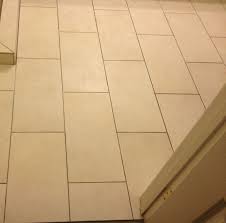 12 X 24 Porcelain Tile In Brick Lay Pattern Brick Laying Tile Patterns Brick Patterns