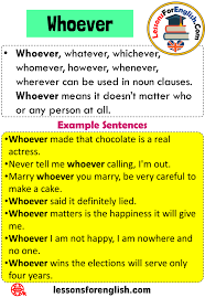 All I Can Do Is Be Me Whoever That Is Meaning Uses Whoever Definition And 7 Example Sentences With Whoever Whoever Whatever Whichever Whomever Howeve In 2020 English Adjectives English Speaking Book Sentences