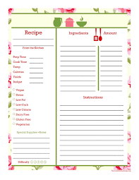 Hand Painted Rose Cooking Elements Recipe Card Full Page Recipe Cards Template Diy Recipe Binder Recipe Book Diy