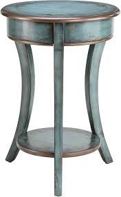 Amazon Com Round Accent Table With Shelf In Antique Blue Crackle Finish Round Accent Table Home Furniture Furniture Makeover