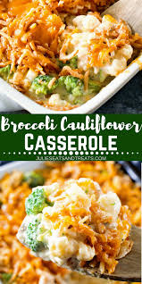 Looking For An Easy Side Dish This Cheesy Broccoli Cauliflower Casserole Is The Cauliflower Casserole Recipes Veggie Casserole Broccoli Cauliflower Casserole