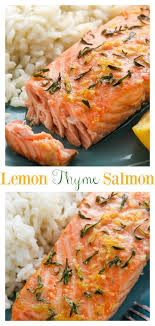 Lemon Garlic And Thyme Baked Salmon Baker By Nature Recipe Salmon Recipes Baked Healthy Easy Salmon Recipes Baked Salmon Recipes
