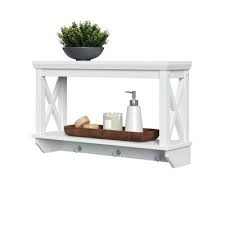 First, hang two parallel towel bars. Wall Mounted Bathroom Shelves Target