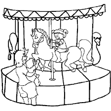 Carnival Little Kid Want To Ride Carousel Coloring Pages Best Place To Color Di 2020