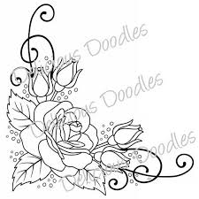 Free Tattoo Stencils Free Download Delicious Doodles Shop Rose Corner Design 31492 With Flower Drawing Roses Drawing Flower Sketches