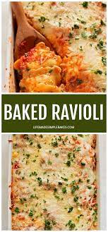 Easy Baked Ravioli Recipe Life Made Simple Recipe Ravioli Recipe Ravioli Bake Entree Recipes