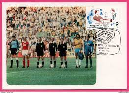 Brasil derrotó a españa y se colgó el oro. 1982 Espagne Carte Maximum Football Copa Mundial De Futbol Espana 82 Sevilla 1982 Brasil Urss