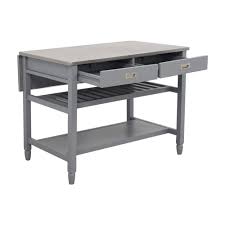 This kitchen island is equipped with 2 deep drawers, a sliding door cabinet with an adjustable shelf, and 2 towel bars. 59 Off Crate Barrel Crate Barrel Belmont Open Kitchen Island Tables