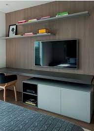 35 Enjoying Bedroom Design Ideas With Wall Tv To Try Home Office Design Home Room Design Tv In Bedroom