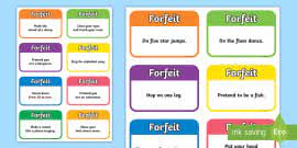 Based on this quote, to forfeit is. Christmas Forfeit Ideas Party Resources Pass The Parcel