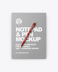 Download Notepad Pen Mockup In Stationery Mockups On Yellow Images Object Mockups PSD Mockup Templates