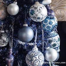 These silver blue with glitter and sequins glass ball ornaments are a classic addition to your holiday décor or christmas tree. Beautiful Blue Christmas Tree Decorations And 20 Other Christmas Tree Decorating Ideas In 2020 Blue Christmas Tree Blue Christmas Tree Decorations White Christmas Ornaments
