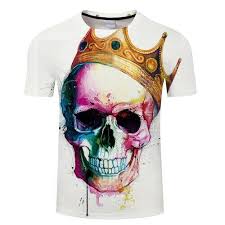 skull crown summer plus size women men t shirt 3d print