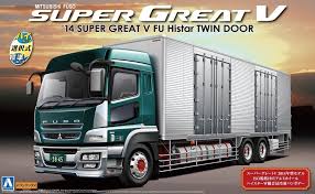 Aoshima 51221 Mitsubishi Fuso Super Great V 2014 Fu Histar Twin Door 1 32 Scale Mitsubishi Twins Super