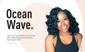 Crochet braids hairstyles braided hairstyles wave hairstyles. Amazon Com Ocean Wave Crochet Hair 9 Inch 8packs Natural Black Ocean Wave Crochet Braids Synthetic Hair Extensions Toyotress 9 Inch 1b Beauty
