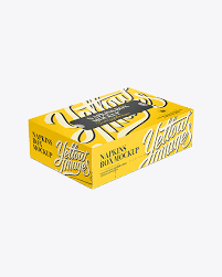Download Napkin Box Mockup 3 4 View High Angle Shot In Box Mockups On Yellow Images Object Mockups