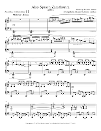 A space odyssey since this song is a quick one, i'll be uploading. Also Sprach Zarathustra Sheet Music For Piano Solo Musescore Com