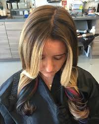 Brown hair with peekaboo blue color. 40 Ideas Of Peek A Boo Highlights For Any Hair Color