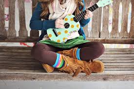 Matte floor tile in a darker gray completes the look. Gift Idea Handpainted Ukelele A Beautiful Mess