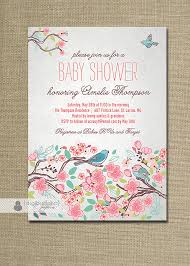 Bloom Bird Printed Baby Shower Invitation Garden Tree Floral Etsy Bird Birthday Invitations Bird Baby Shower Invitation Flower Baby Shower Invites