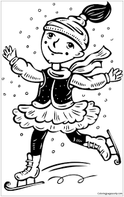 Download now (png format) this coloring page belongs to these categories: Girl Ice Skating Coloring Pages Nature Seasons Coloring Pages Coloring Pages For Kids And Adults