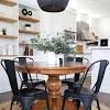 P purlove 5 piece dining table set kitchen table and 4 faux leather chairs dining room table set with metal frame for 4 persons, black and oak. 1