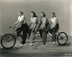 Cecilia Parker Peggy Moran Frances Rafferty And Frances Raeburn On A Bike Bike Ride Tandem Bike Bike