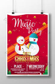 Merry Christmas Music Party Poster Psd Free Download Pikbest Party Poster Christmas Poster Christmas Music