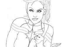Capitana Marvel Para Colorear